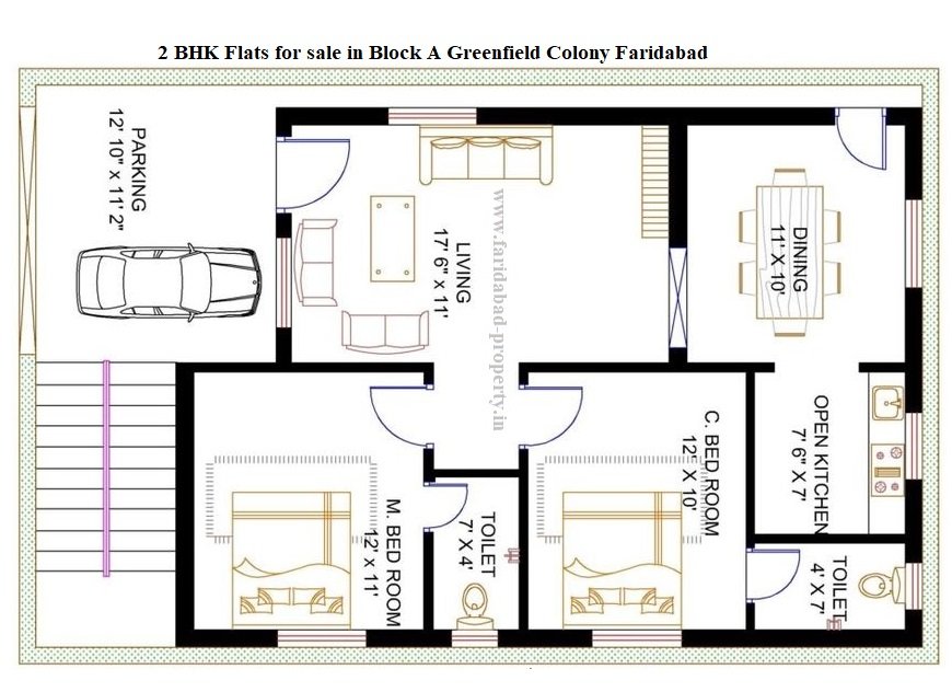 2 BHK Flats for sale in Block A Greenfield Colony Faridabad