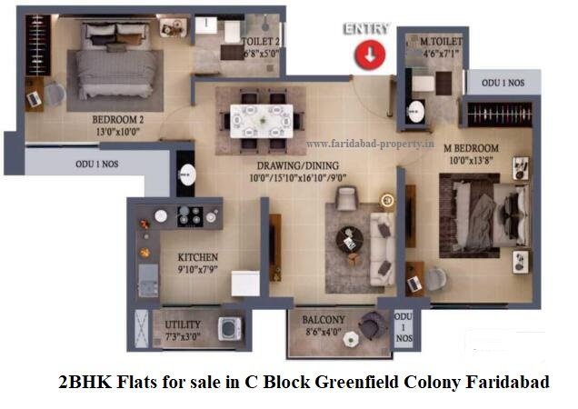 2BHK Flats for sale in C Block Greenfield Colony Faridabad