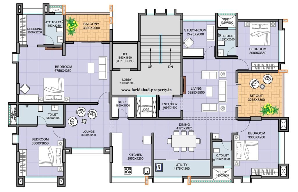 4BHK Builder floors for sale in B Block Greenfield Colony Faridabad