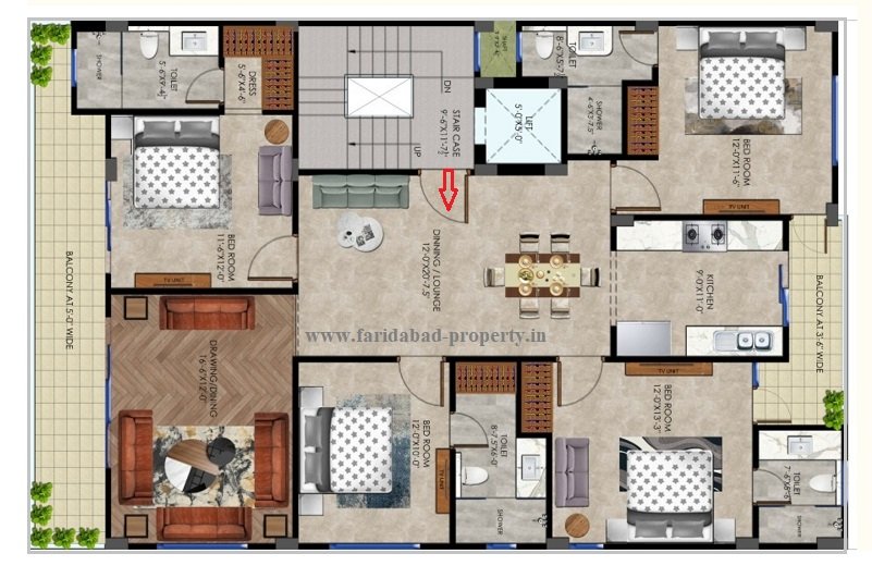 4BHK Builder floors for sale in C Block Greenfield Colony Faridabad